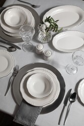  - PLATİN Yaldız Tiffany Yemek Seti 53 Parça