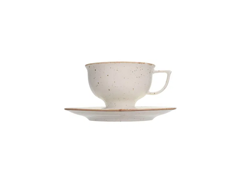 Porland Abbey Classic Seasons Bej Tabaklı Kahve Fincanı - Thumbnail