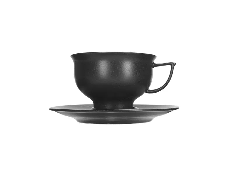  - Porland Abbey Classic Seasons Siyah Tabaklı Çay Fincanı