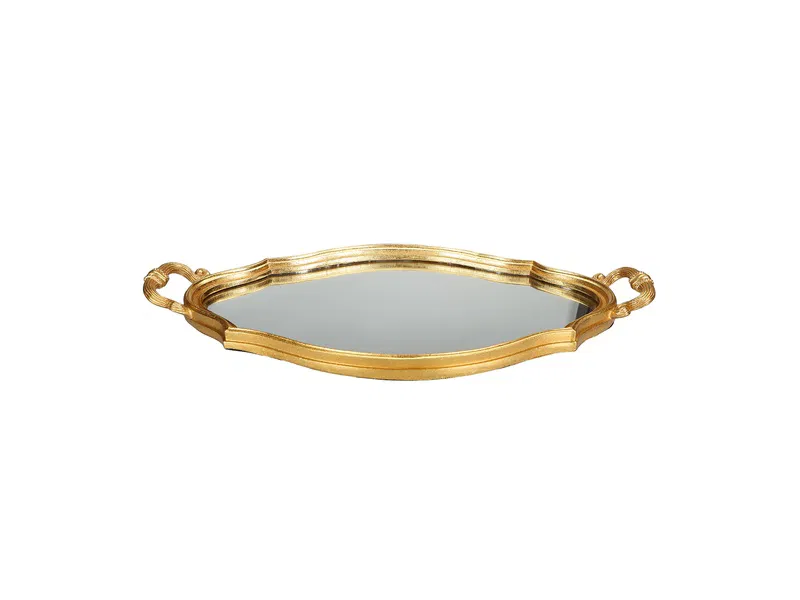  - Porland Alison Altın Rengi Tepsi 52x27x4cm 