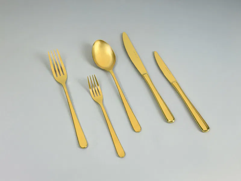 Porland Amalfi Altın Çatal Kaşık Bıçak Takımı 12 K