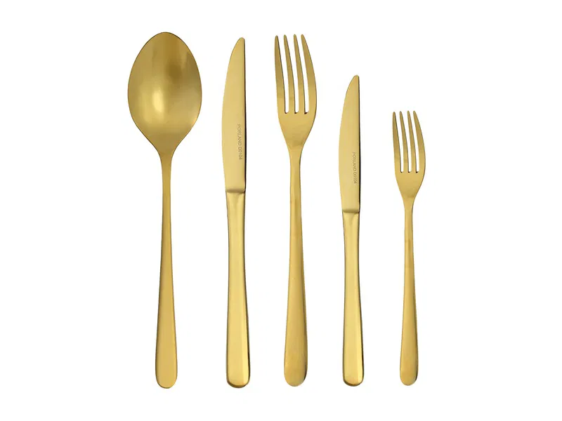Porland Amalfi Altın Çatal Kaşık Bıçak Takımı 12 K