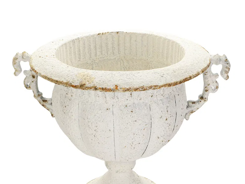 Porland Bloom Metal Beyaz Vazo 30x26cm - Thumbnail