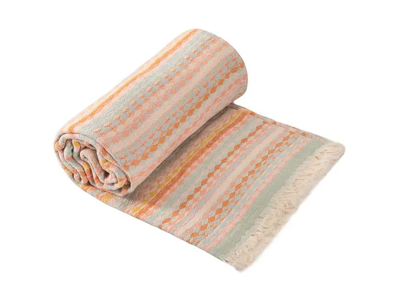 Porland Chantilly Mint Pamuk Throw 130x170cm - Thumbnail