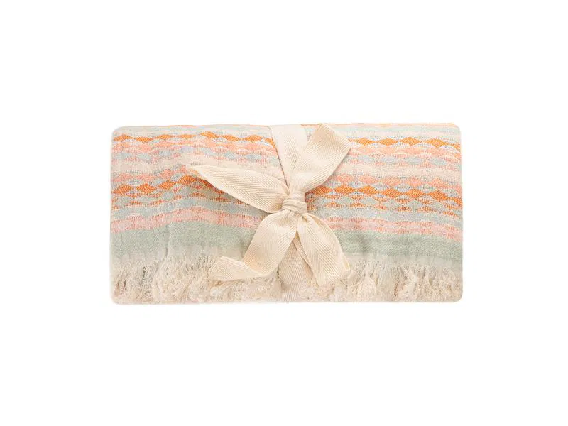 Porland Chantilly Mint Pamuk Throw 130x170cm - Thumbnail