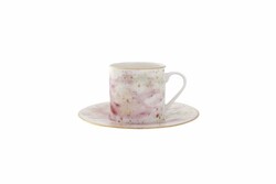  - Porland Cosmos Desen2 Tabaklı Kahve Fincanı 90Cc