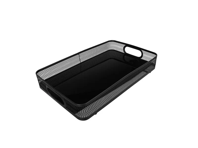 Porland Decipula Siyah Dikdörtgen Tepsi 35 cm 