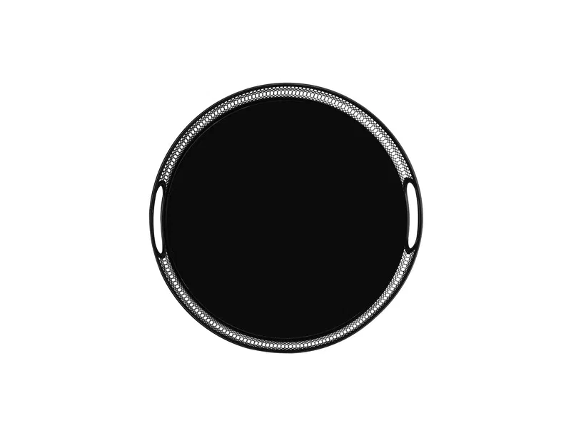 Porland Decipula Siyah Yuvarlak Tepsi 30 cm 