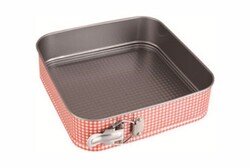  - Porland Ekoseli Kare Kelepçeli Kek Kalıbı 24 Cm