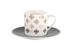  - Porland Evoke Desen5 Yeşil Tabaklı Kahve Fincanı 90cc