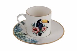  - Porland Exotic Desen3 Tabaklı Kahve Fincanı 90cc