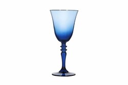  - Porland Lacivert Altın Yaldızlı Ayaklı Su Bardağı 270 cc