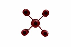  - Porland Lois Kırmızı 5 Kollu Şamdan