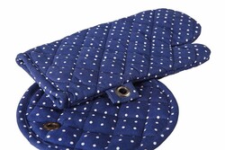  - Porland Mavi Puanlı Eldiven&Tutacak