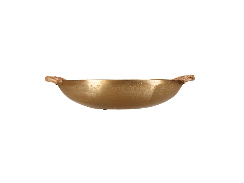 Porland Milos Altın Rengi Oval Derin Tepsi 40x23x9