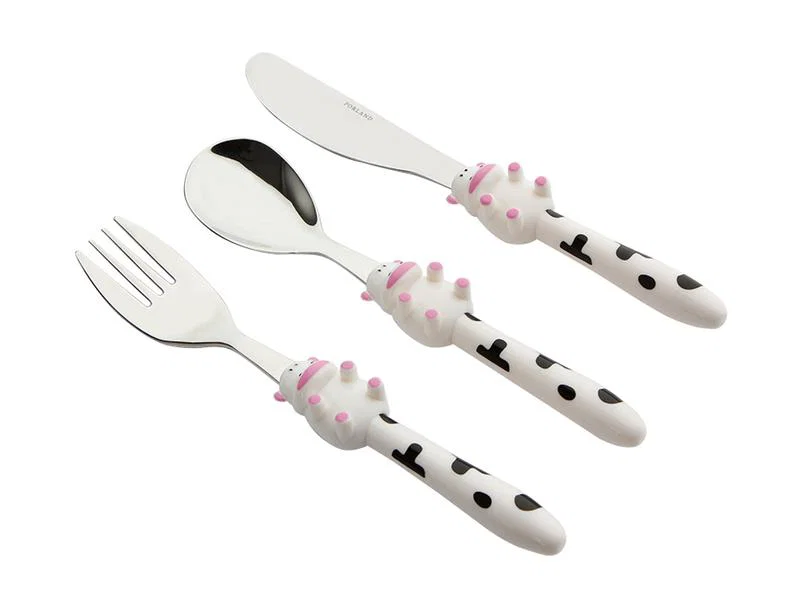 Porland Mini Cow Çocuk Çatal Kaşık Bıçak Takımı 3 
