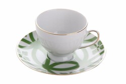  - Porland Morocco Desen1 Yeşil Tabaklı Kahve Fincanı 80cc