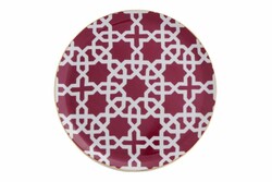  - Porland Morocco Desen5 Fuşya Düz Tabak 24Cm