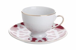  - Porland Morocco Desen5 Fuşya Tabaklı Kahve Fincanı 80cc