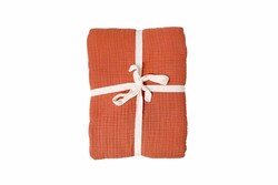  - Porland Müslin Kiremit Yatak Örtüsü Çift Kişilik 220x230cm