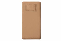  - Porland Pamuk Saten Terracotta Düz Çarşaf Tek 180x240cm