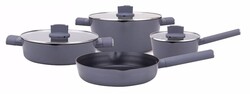  - Porland Puglia Gri Tencere Takımı 7 Parça