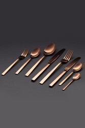  - Porland Quantum Mat Bakır Çatal Kaşık Bıçak Takımı 84 Parça