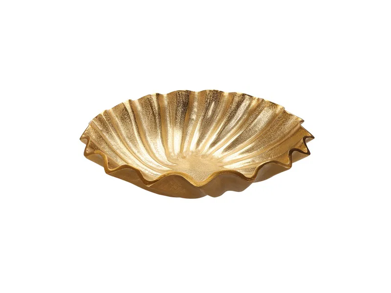  - Porland Scallop Altın Rengi Dekoratif Kase 9x38cm 
