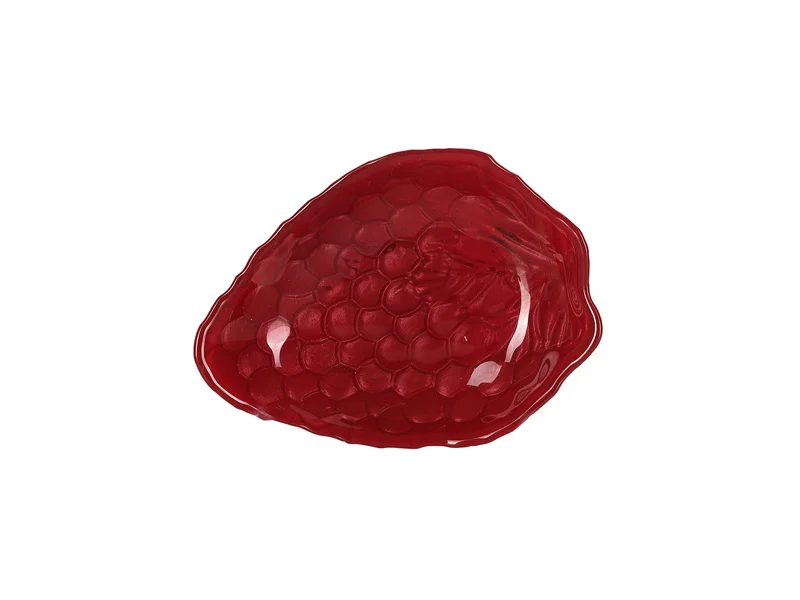 Porland Üzüm Cam Çerezlik Bordo 16cm - Thumbnail