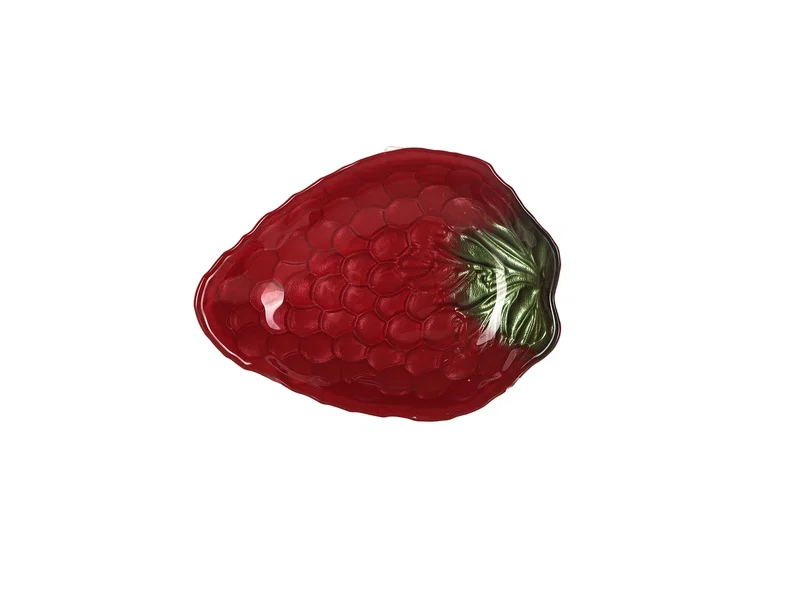 Porland Üzüm Cam Çerezlik Bordo-Yeşil 16cm