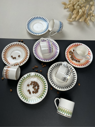  - Porser Palm Mix Kahve Takımı 12 Parça