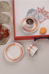  - Porser Palm Turuncu Kahve Takımı 4 Parça