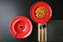  - Ruby Seasons Kırmızı 2li Makarna&Salata Tabağı 26cm