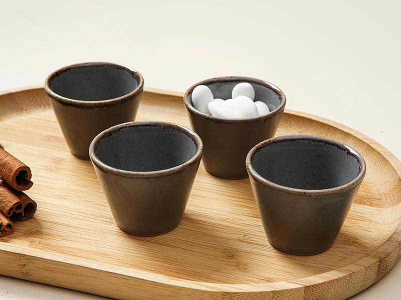  - Ruby Seasons Koyu Gri 4lü Kase-Sosluk 6cm 