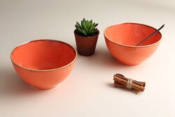  - Ruby Seasons Turuncu 2li Kase 16cm